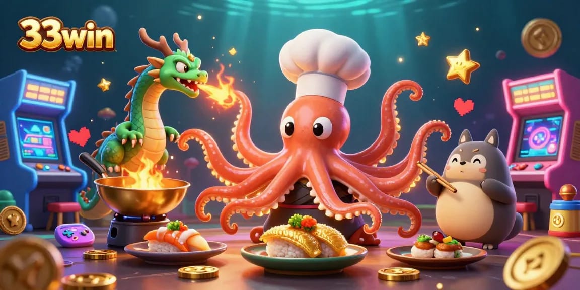 Experience thrilling gameplay at 33win with a dynamic casino scene featuring vibrant characters and exciting game elements.
