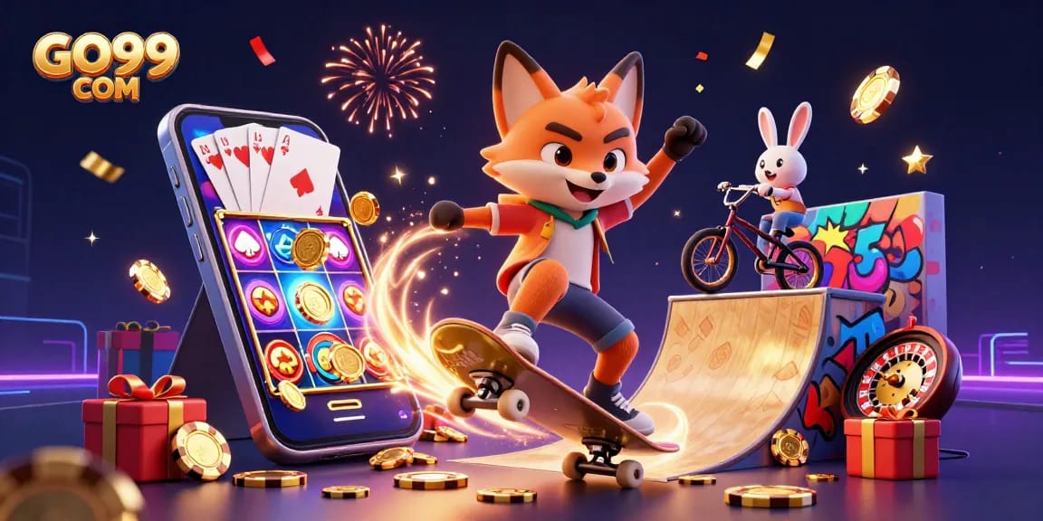 Experience thrilling excitement at GO99 COM with vibrant casino action and animated characters
