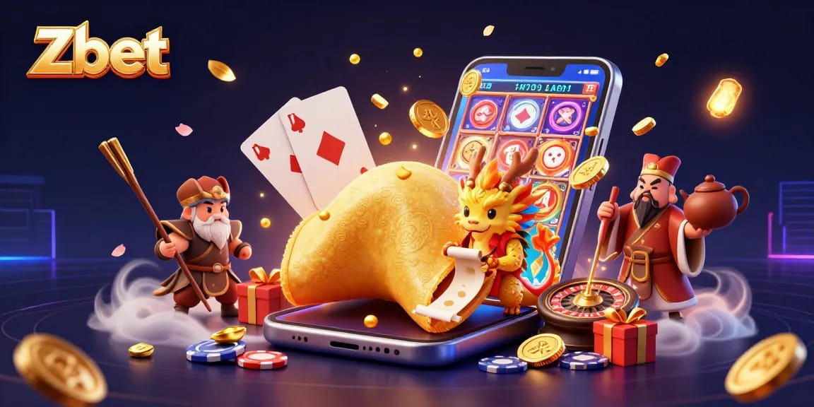 Zbet showcases a magical 3D scene of fortune and gaming with a wise dragon unveiling treasures.