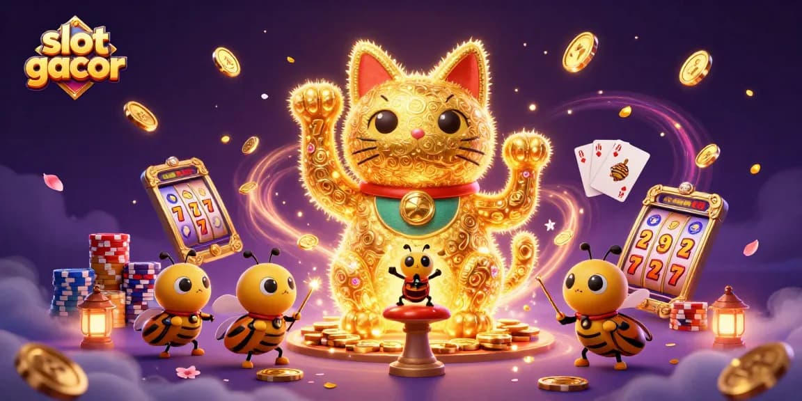 Experience the thrill of slot gacor with a dynamic 3D illustration showcasing vibrant casino energy.