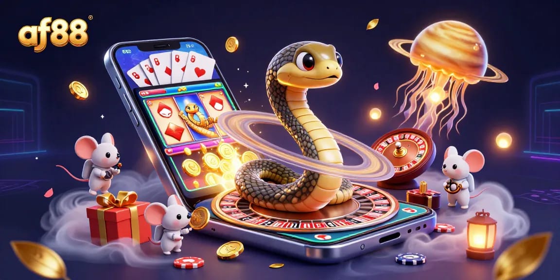 Engage in thrilling cosmic gaming at af88 with the Saturn snake roulette and astronaut mice betting