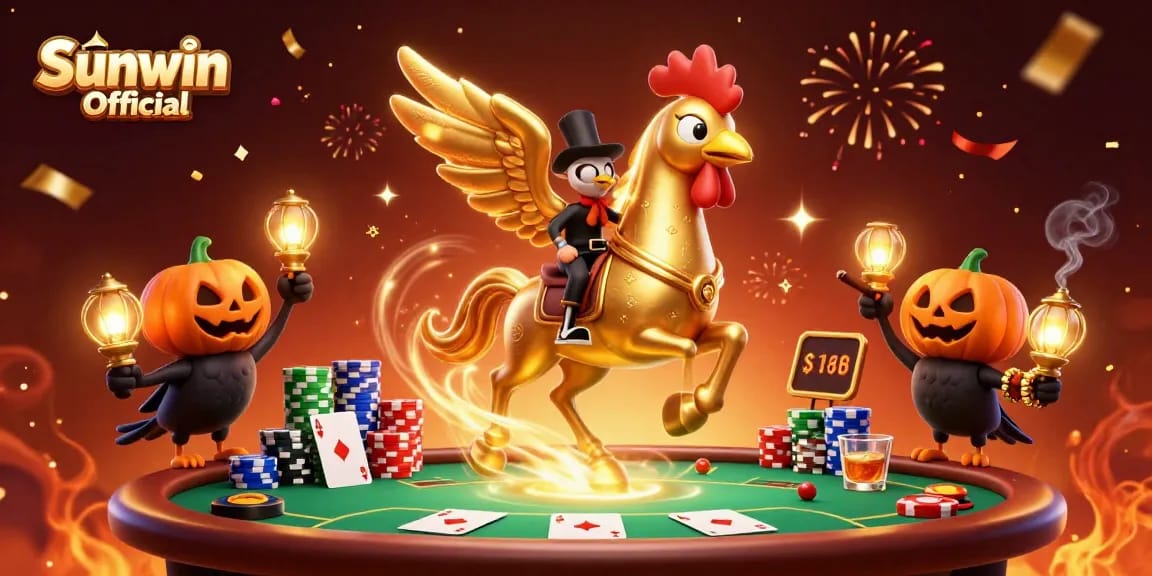 Experience the thrill of strategy with Sunwin Official, amidst vibrant casino action featuring poker elements.