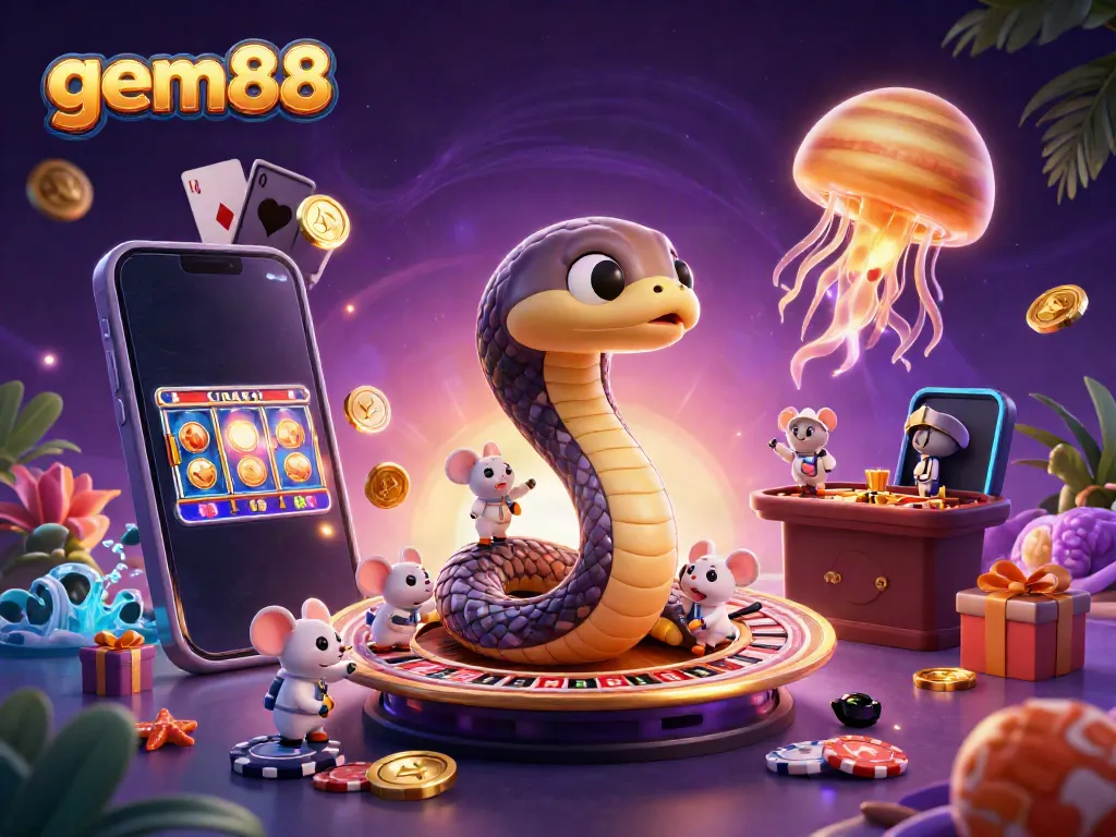 Experience exciting gameplay at gem88 with colorful slots and dynamic betting in a vibrant cosmic casino scene.