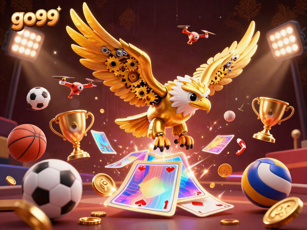 Experience thrilling gambling at go99 casino with dynamic gaming elements and a cybernetic eagle.