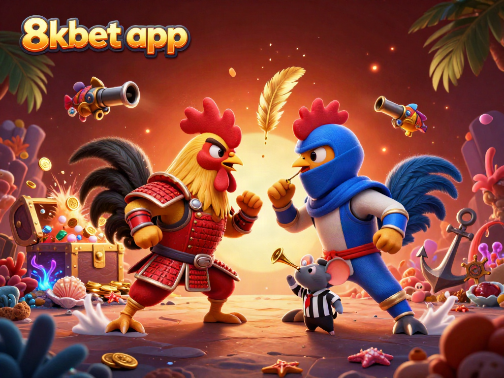 Engage in exciting battles with the thrilling 8xbet app, featuring dynamic fighting roosters and rich casino visuals.