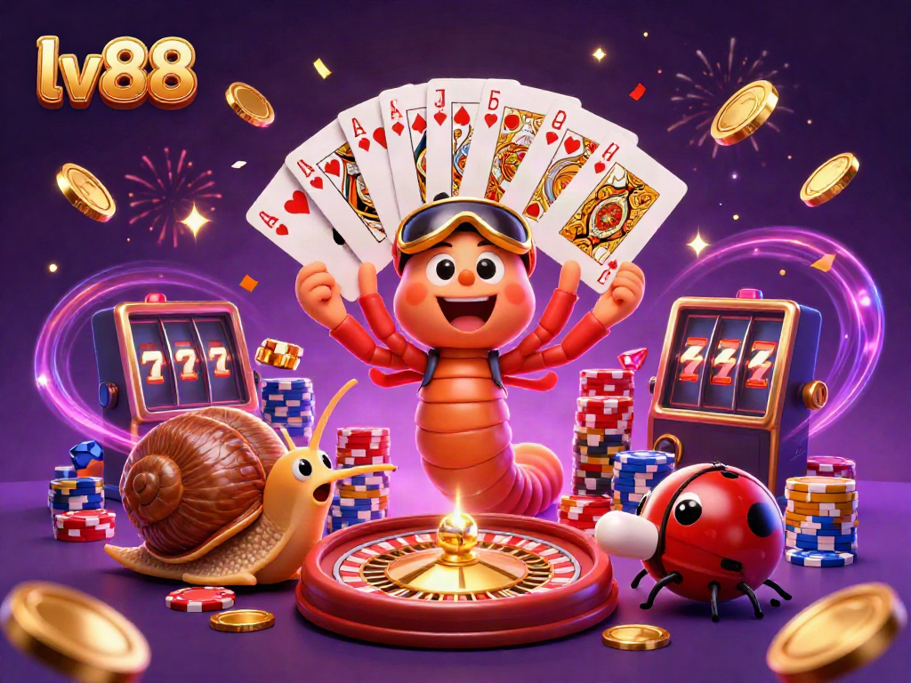 Experience thrilling gameplay at lv88 with vibrant casino animation featuring a lively millipede dealer and high-stakes action.