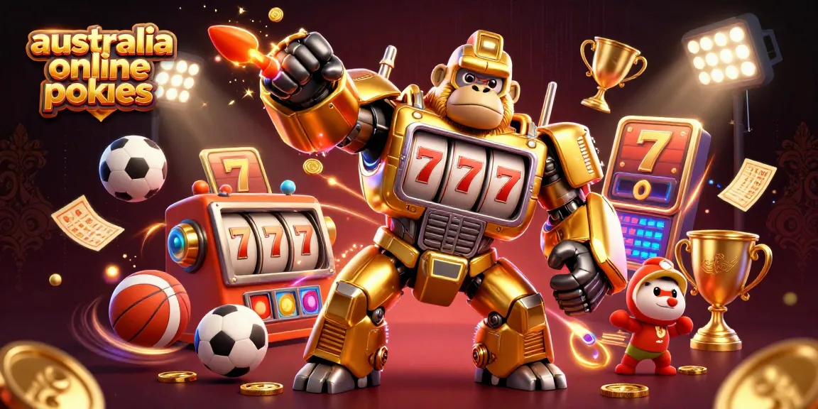 Spin to win with exciting australia online pokies featuring a golden gorilla mech and dynamic game elements.
