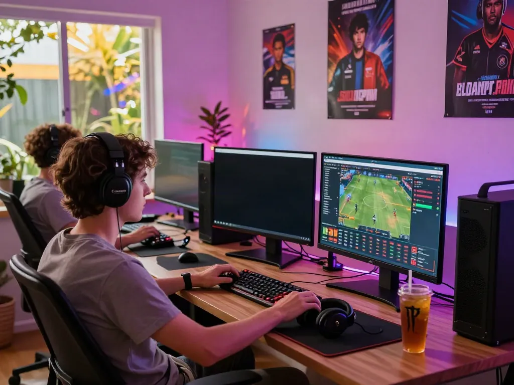 Experience online betting excitement at https://fc88v1.com/ with engaging gaming setup and vibrant atmosphere.