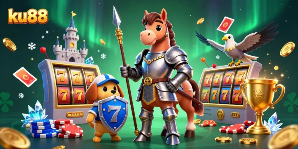 Experience thrilling gameplay at ku88 with vibrant casino characters celebrating jackpot wins.