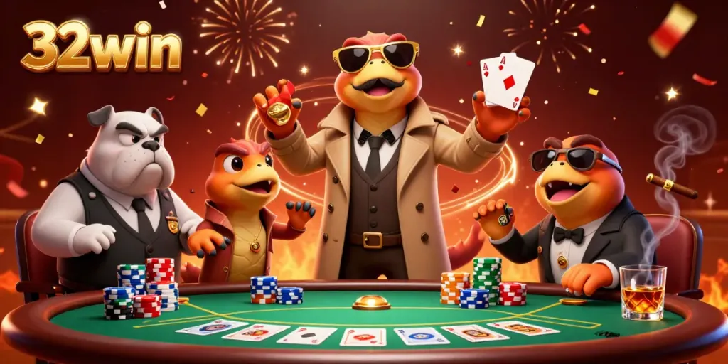 Experience the excitement at 32win with raptors in disguise at a VIP casino lounge.