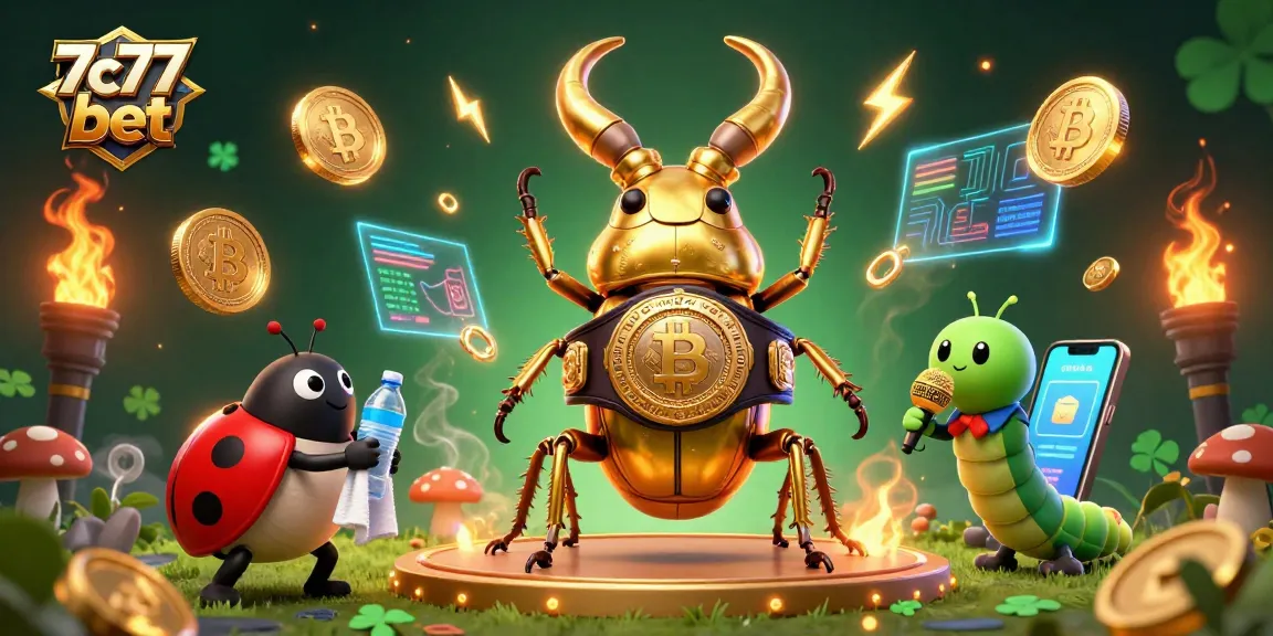 Engage in exciting action at 7c77 bet with a dynamic 3D illustration featuring casino-themed characters and elements.