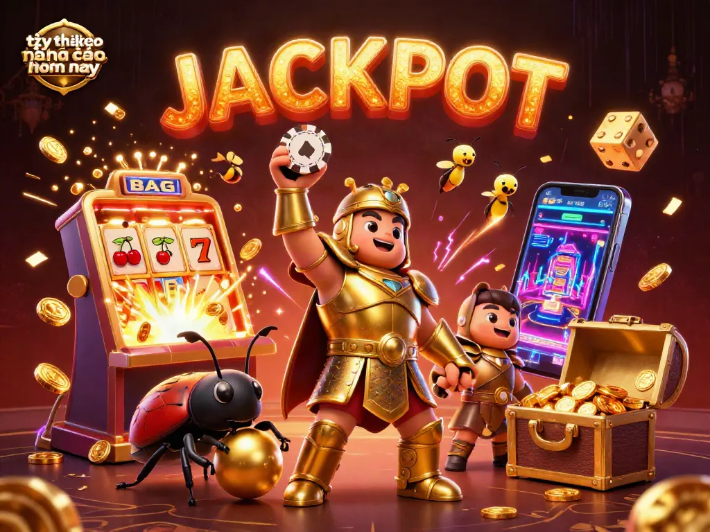 Engage with tỷ lệ kèo nhà cái hôm nay featuring victorious beetles amidst a jackpot explosion.