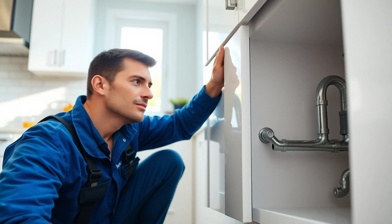 North shore plumbing expert working on modern kitchen pipes while ensuring quality service.