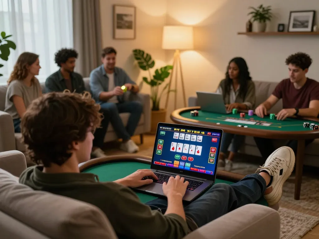 Engaging online casino experience with lu88 live poker gameplay on laptop
