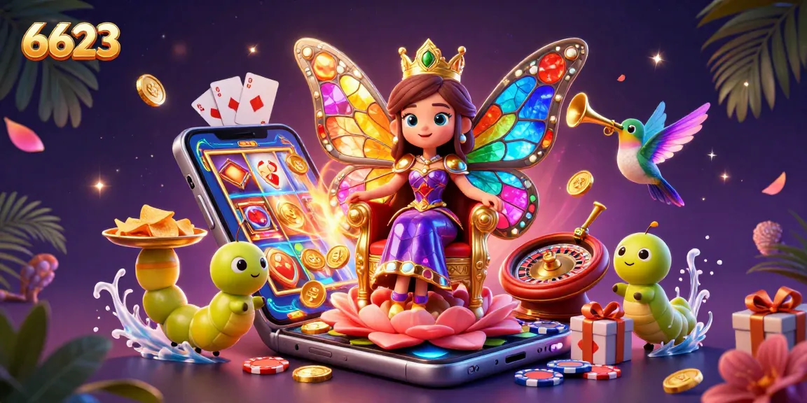 Experience thrilling gameplay at 6623 casino, featuring colorful slot games and vibrant characters.