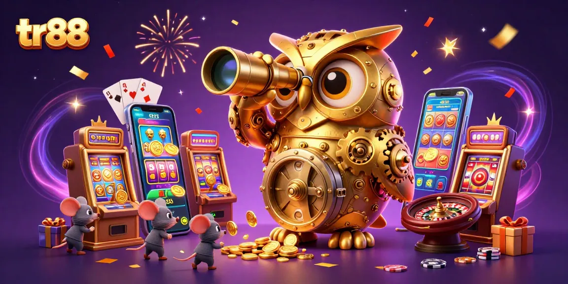 Experience thrilling gaming at tr88 with a dynamic scene showcasing slots and casino elements.