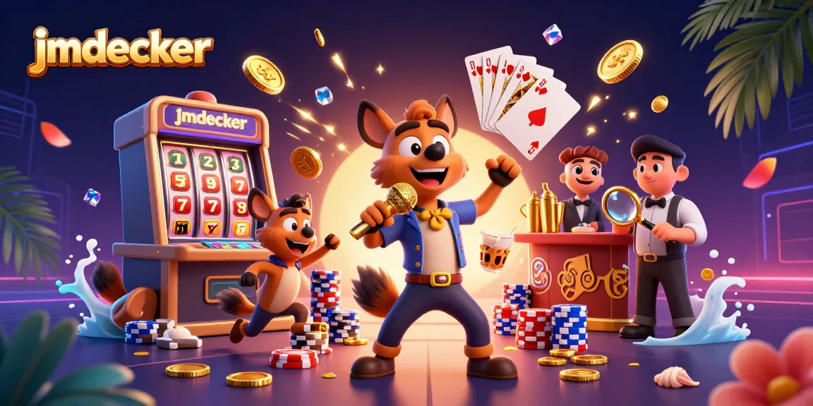 Engage in thrilling slot action with jmdecker's lively hyena casino characters and vibrant game elements.