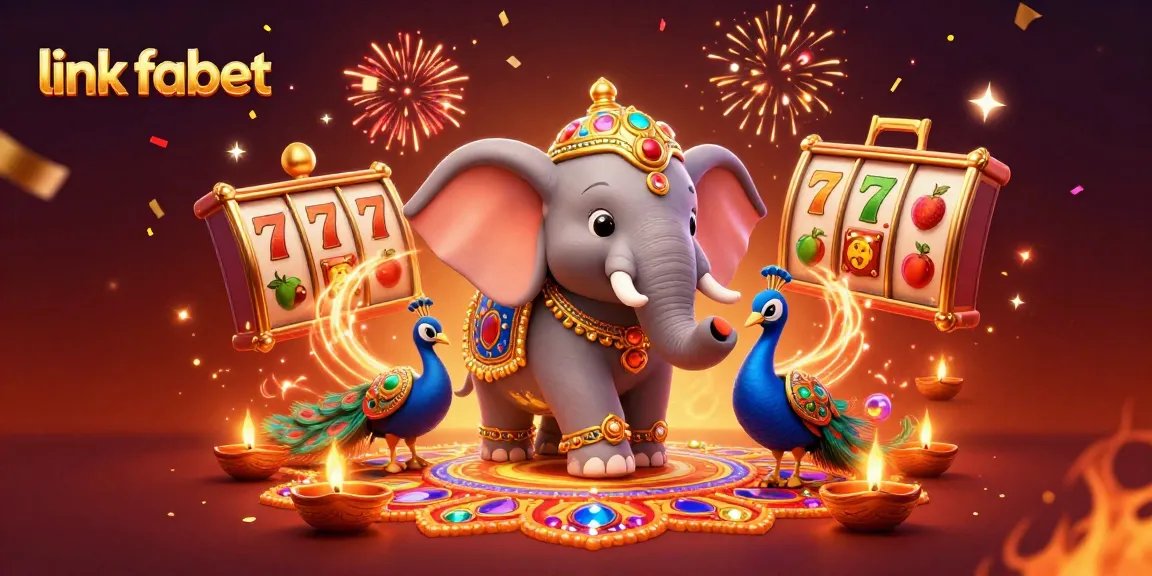 Spin to win at link fabet with colorful slot reels and festive decorations enhancing the gaming experience.