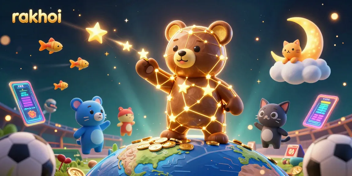 Engage with rakhoi as the constellation bear gathers coins amidst vibrant sports betting elements.
