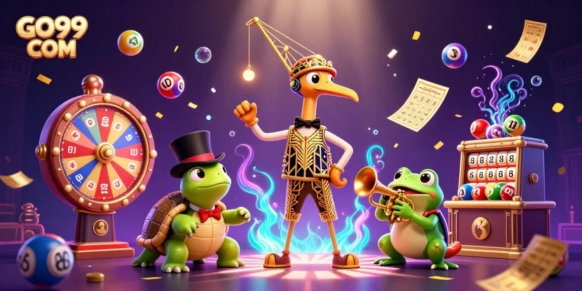 Experience big wins at GO99 COM with vibrant casino elements in a lively 3D scene.