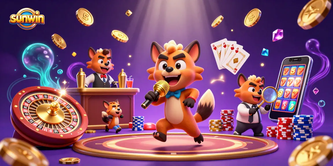 Experience the excitement at sunwin with hyenas in a vibrant casino scene full of action and rewards.