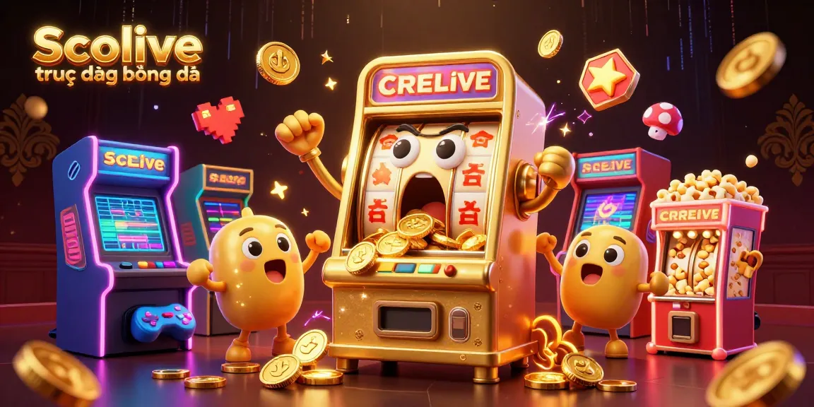 Socolive trực tiếp bóng đá showcases an exciting casino scene with animated slot machines hitting jackpots.